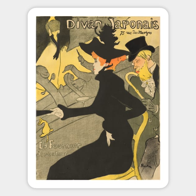 Henri de Toulouse Lautrec- Divan Japonais Sticker by SybaDesign